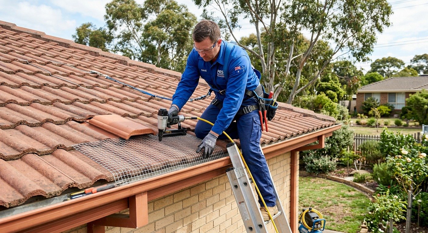 Martin inspecting roof entry points in Melbourne